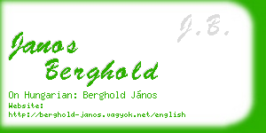 janos berghold business card